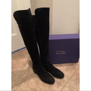 Stuart Weitzman 5050 Black Suede Boots Sz 6